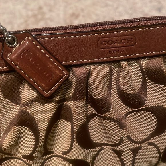 Coach Tan and Brown Wristlet - Picture 2 of 7
